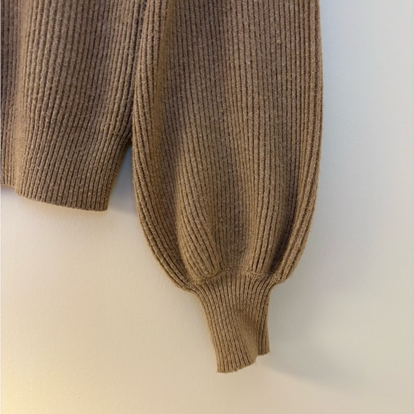 Cashmere-feel Luxe Soft Ribbed Knit Light Brown Sweater | Scandi Girl | Feminine - Picture 4 of 8